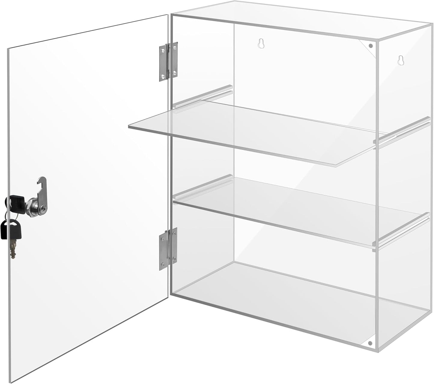 Locking Display Case for Collectibles - 3-Tier Acrylic Showcase