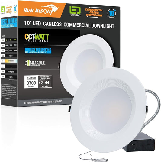 10 Inch Recessed LED Downlight with Adjustable Wattage & Color