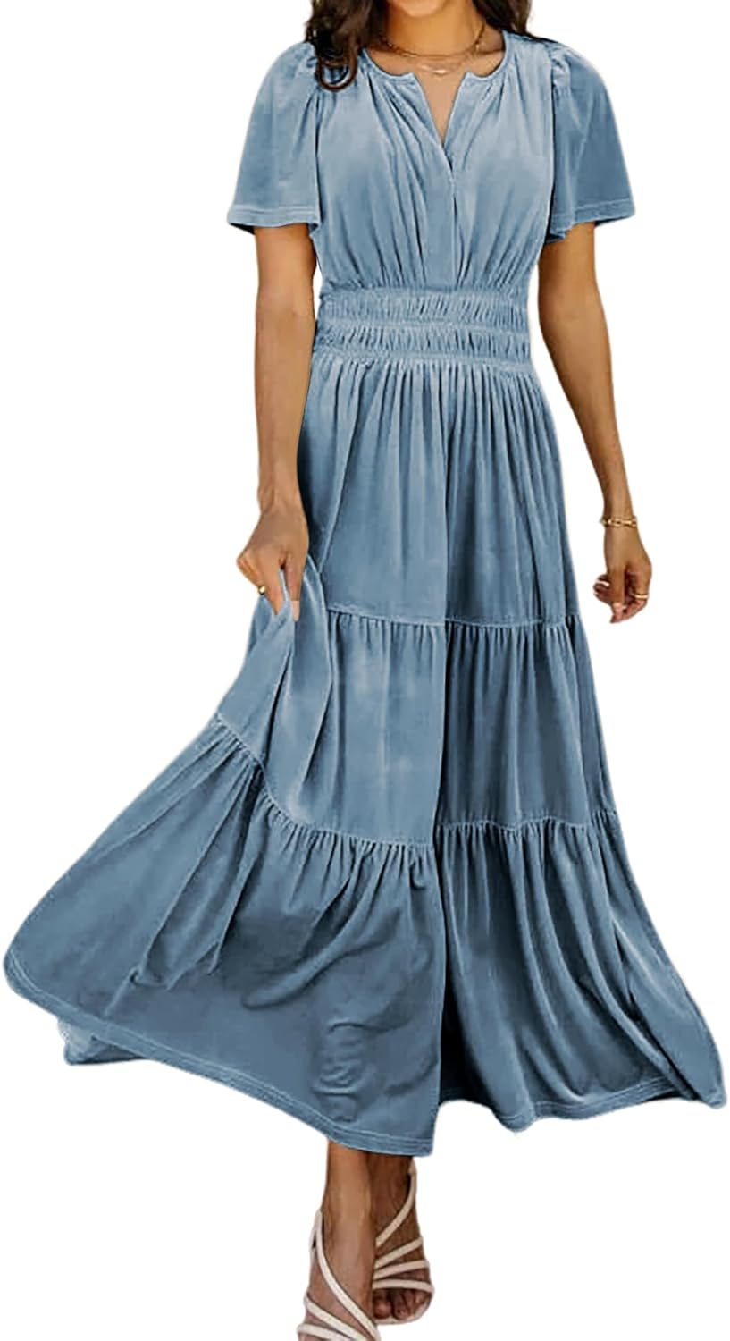 Elegant Vintage Velvet Dress for Women - Perfect for Fall and Winter