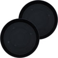 Round Prima Plant Pot Saucers - Durable 21-in Black Pack of 2