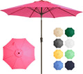 9FT Rose Pink Patio Umbrella - Crank Tilt, UV Resistant Shade