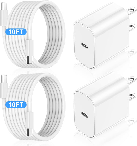 Yievis iPhone 16 Fast Charger Set - 10ft Long Cable for Lightning-Fast Charging