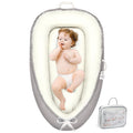Beige Baby Lounger for Newborn 0-24 Months - Breathable Cotton Nest