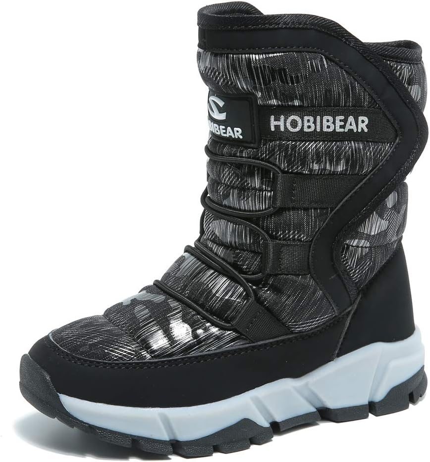 BODATU Boys Snow Boots for Outdoor Waterproof Winter Fun