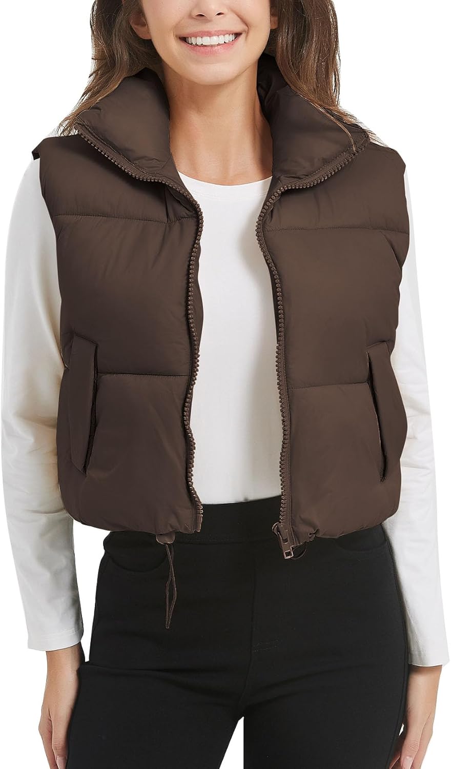 Lightweight Cropped Puffer Vest for Women - Stylish Winter Wear