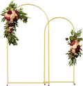 Gold Metal Wedding Arch Backdrop Stands Set of 2 - Elegant Ceremony