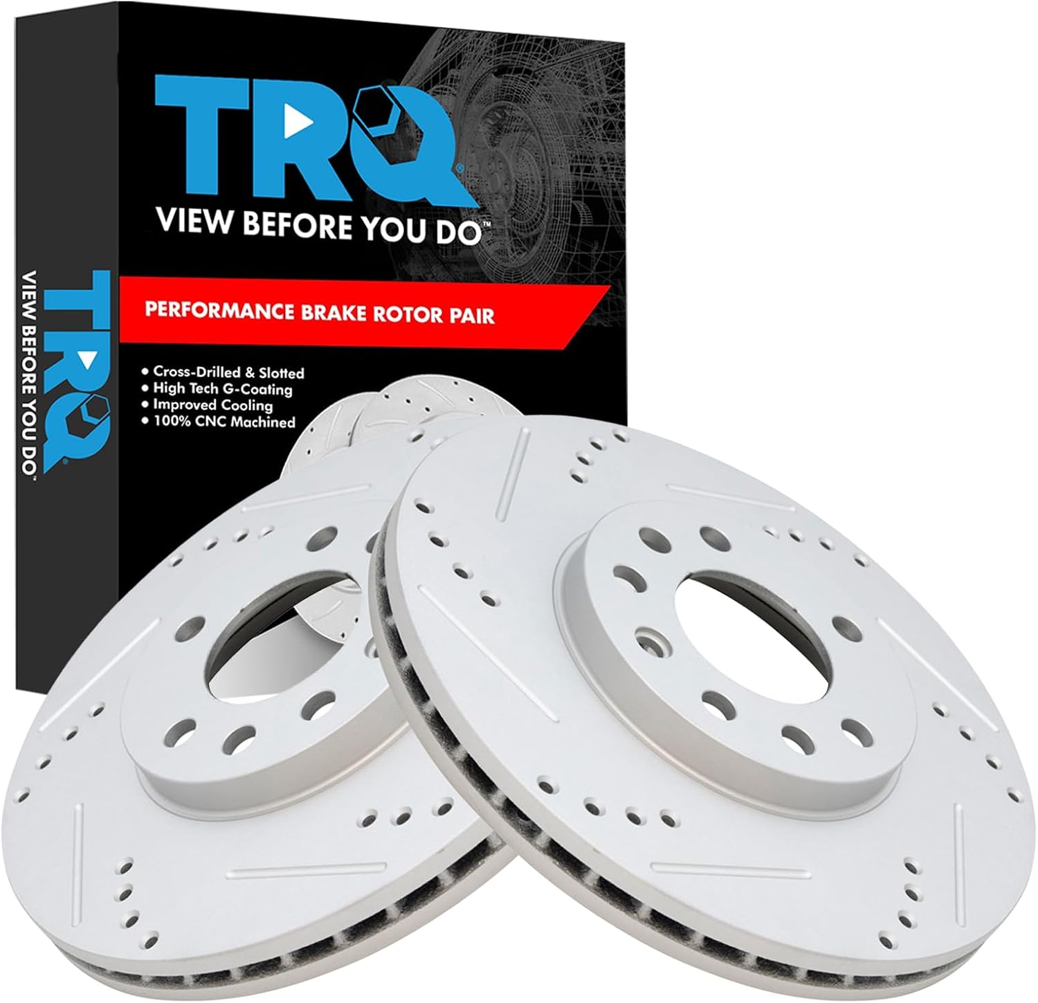 TRQ Front Performance Brake Rotor Set for 9-3/9-5/900 Models