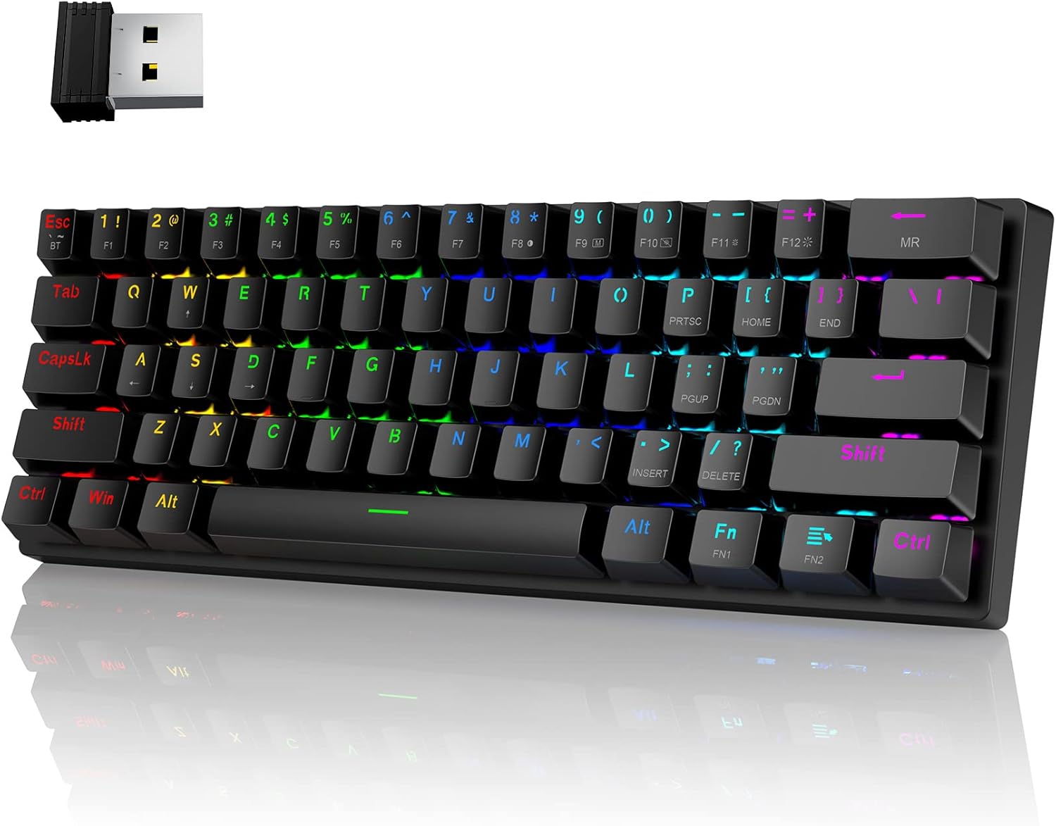 Pauroty 61-Key Wireless RGB Mech Keyboard