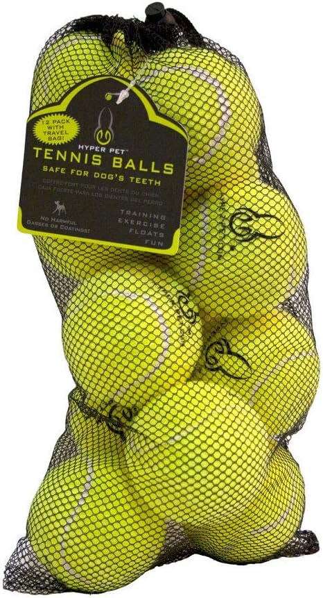 Hyper Pet Dog Tennis Balls - 12 Pack 2.5 - Interactive Fun for Small Breeds