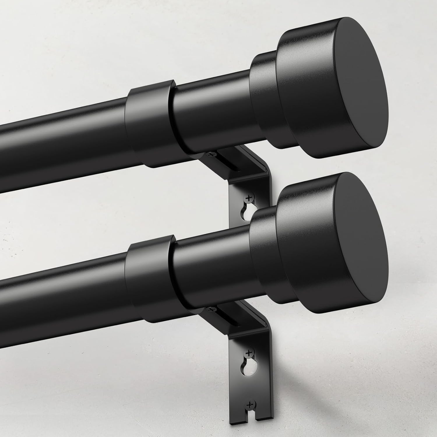 Heavy Duty Curtain Rods for Windows 48 to 84 Inch - 2 Pack
