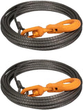 3/8ft x 75ft Winch Cable Steel Core Rope 2 Pack - Heavy Duty Tow Cable
