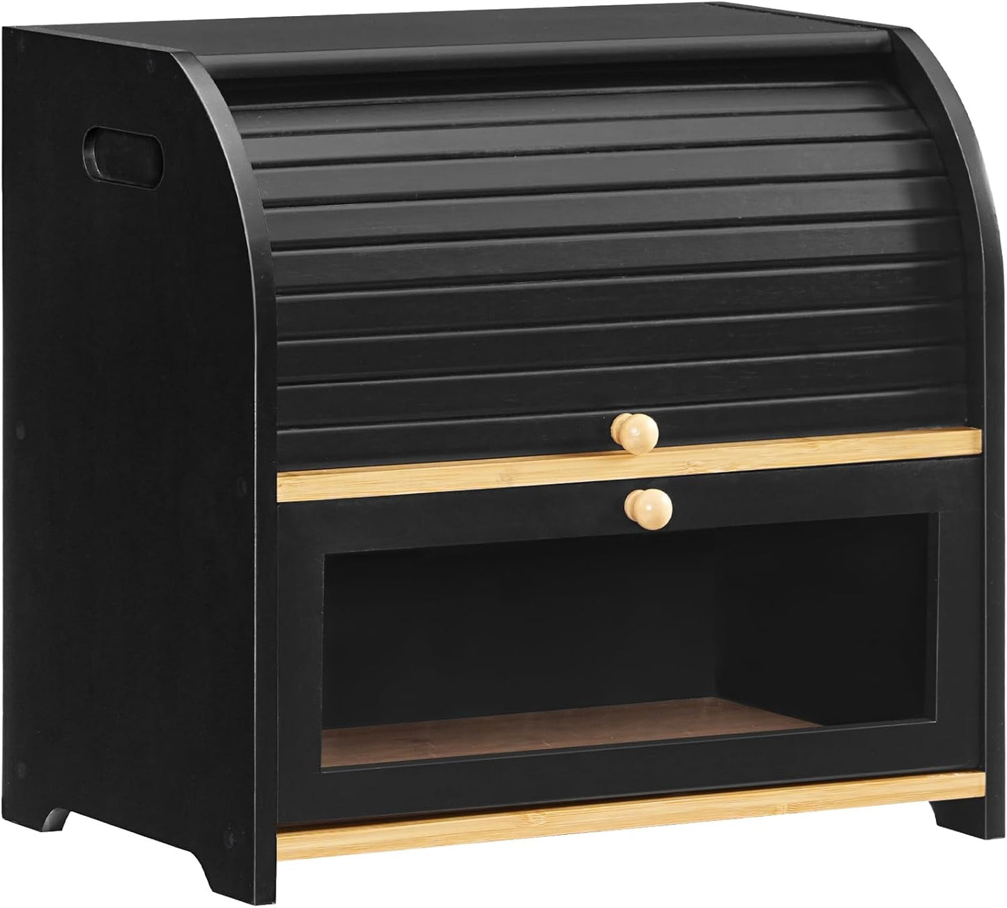 HOOBRO Bamboo Bread Box for Kitchen Countertop Storage