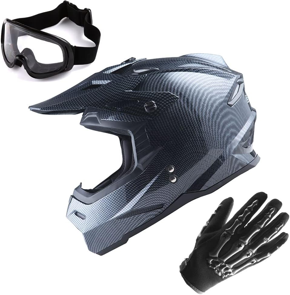 1Storm Motocross Helmet Bundle with Goggles and Gloves for Safety