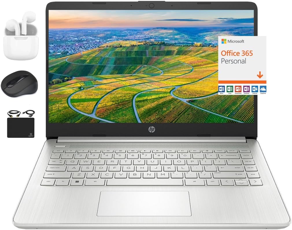 HP New 14 HD Ultralight Thin Laptop with 16GB RAM and 628GB Storage