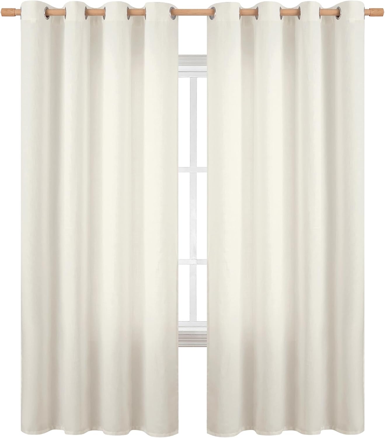 BGment Curtains 72 Inches Long for Living Room, Ivory Drapes