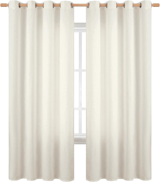 BGment Curtains 72 Inches Long for Living Room, Ivory Drapes