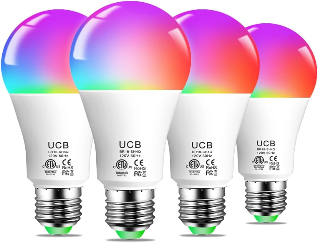 UCB Smart Light Bulbs with 16 Million Colors and Music Sync