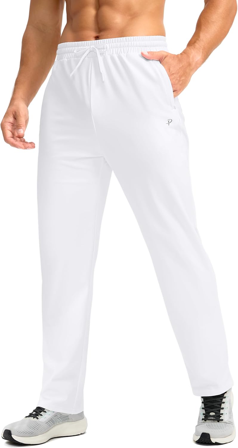 Pudolla Men's Fleece Lined Sweatpants for Winter Workouts