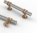 3 Inch Knurled Satin Nickel and Champagne Bronze Cabinet Handles - 10