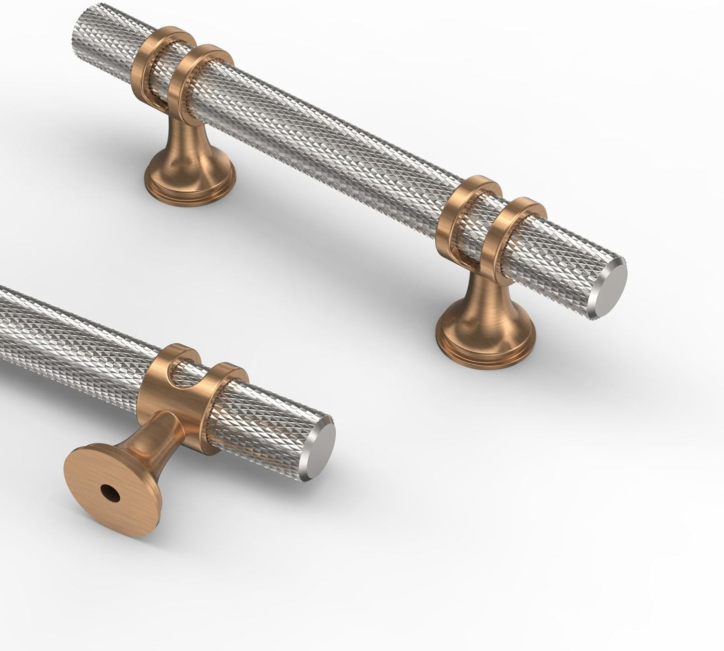 Asidrama 10 Pack 3 Inch Knurled Satin Nickel Cabinet Handles