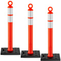 42in Traffic Delineator Posts 3 Pack - Stable High-Visibility Cones