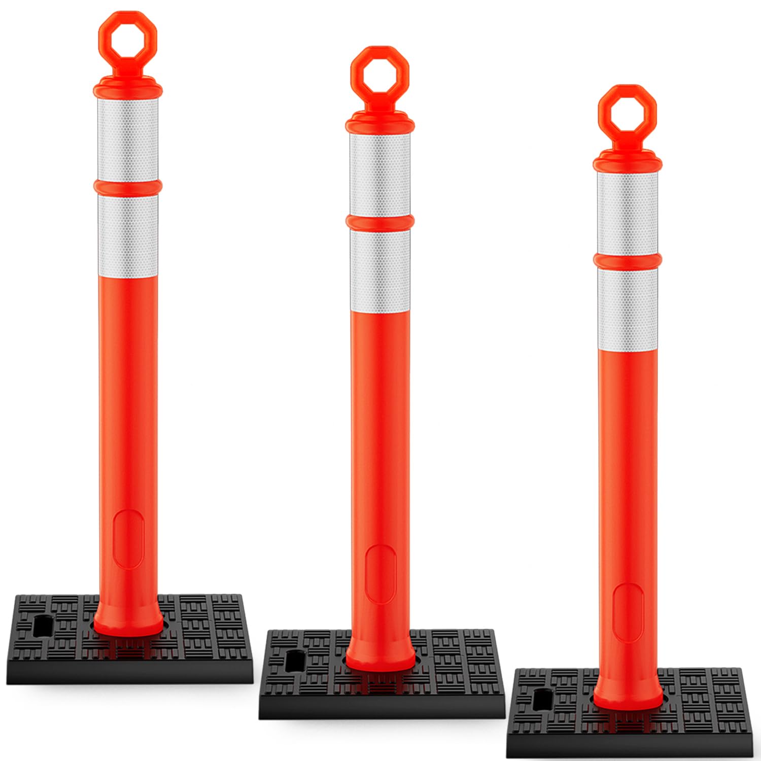 HiGiant 42ft' Traffic Delineator Posts for Safety and Visibility