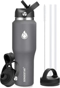 SENDESTAR 40oz Water Bottle Wide Mouth Slim Design - Fits Cup Holders
