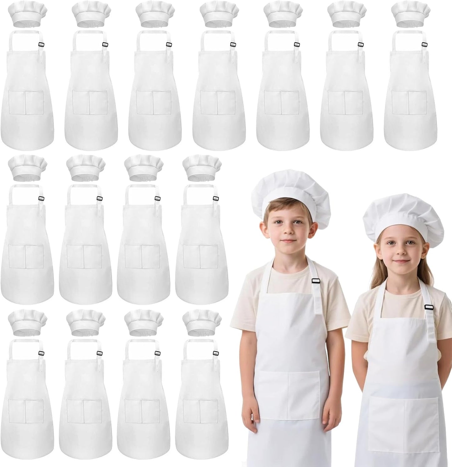 Kids Apron and Chef Hat Set for Cooking and Baking Fun