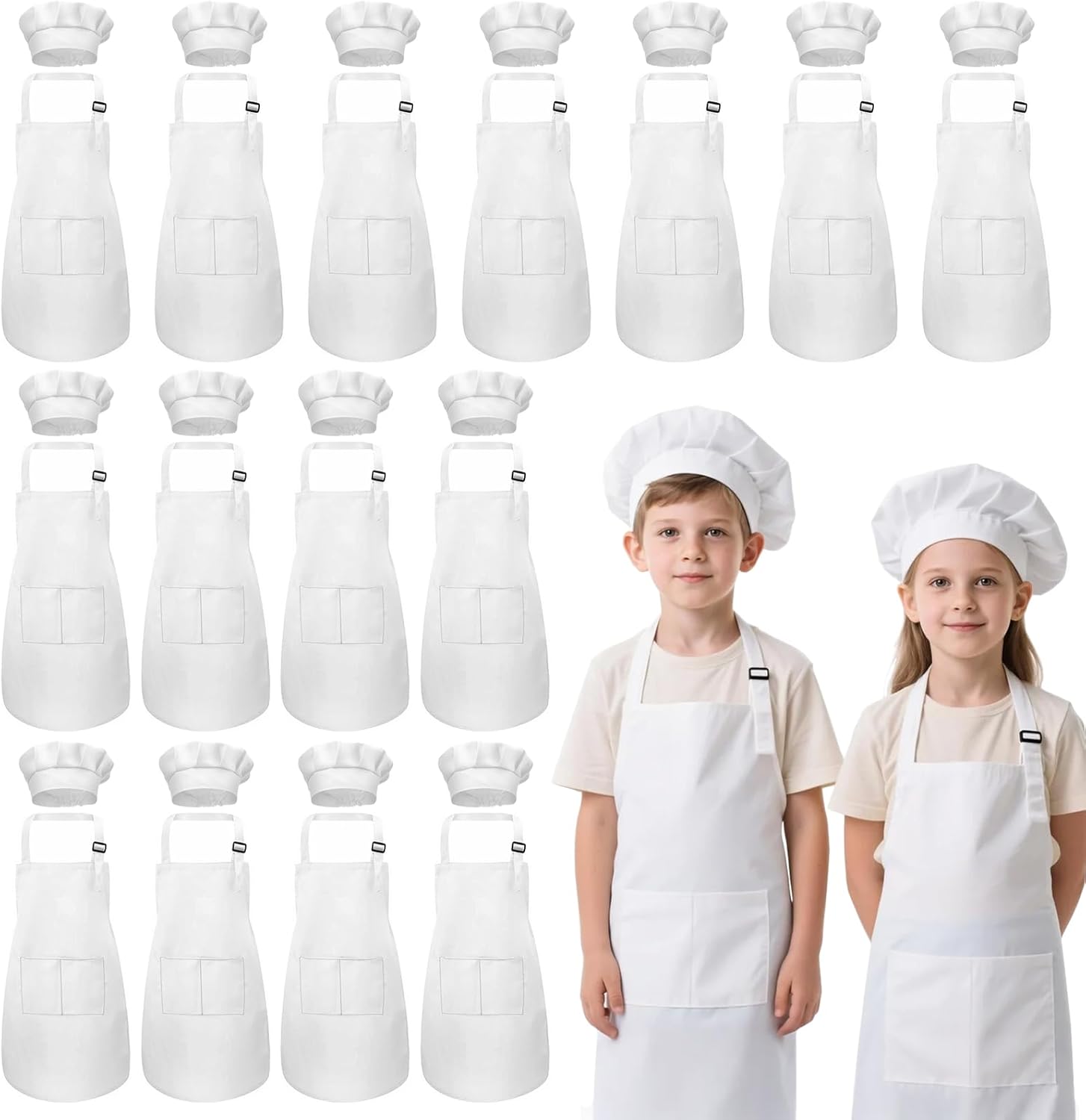 Kids Apron and Chef Hat Set for Cooking and Baking Fun