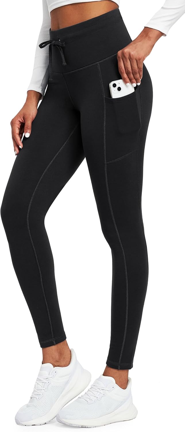 Water-Resistant Fleece-Lined Leggings - Stay Warm and Dry on Winter Hikes!