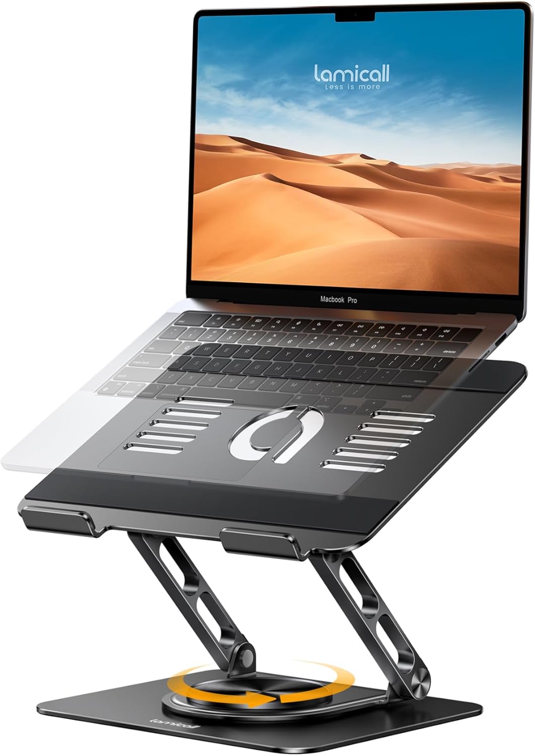 Lamicall Adjustable Laptop Stand for Desk - Ergonomic Riser