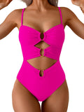 Eomenie One Piece Swimsuit Ring Linked Monokini - Sexy Cutout Fit