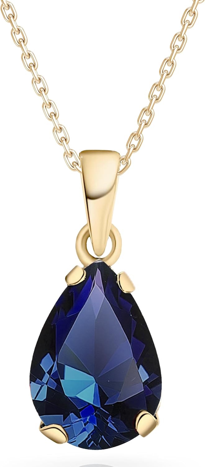 14K Gold Gemstone Necklace for Women - Elegant Birthstone Jewelry