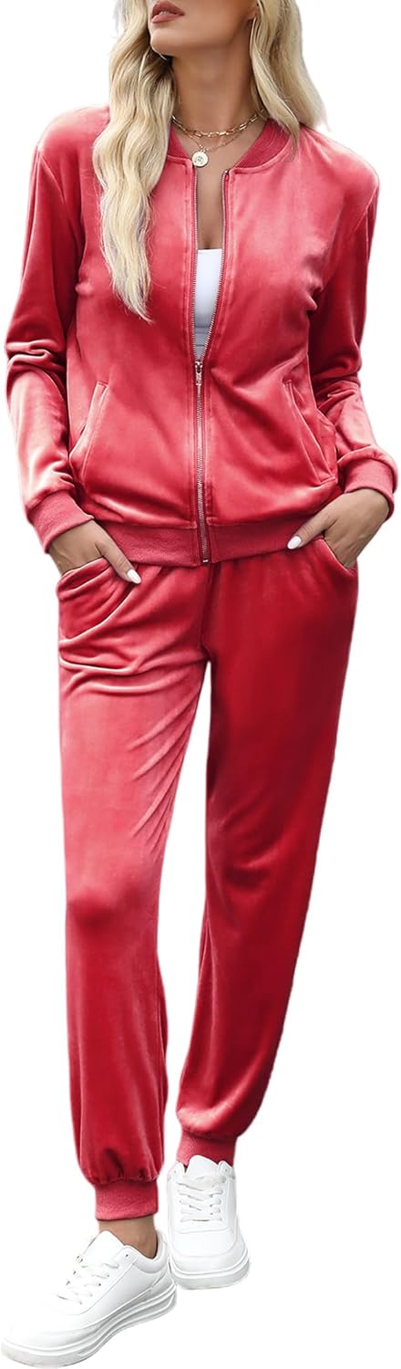 Marvmys Women's Velour Tracksuit Set for Comfort and Style