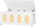 Cat Litter Box Enclosure with Flip Top - Rattan-Like Side Table