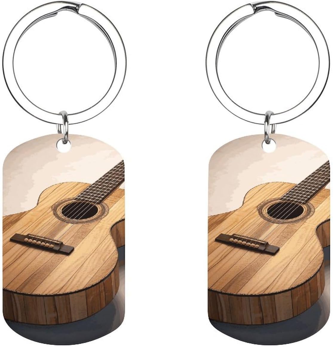 Personalized Wooden Guitar Keychain - Premium Organizer
