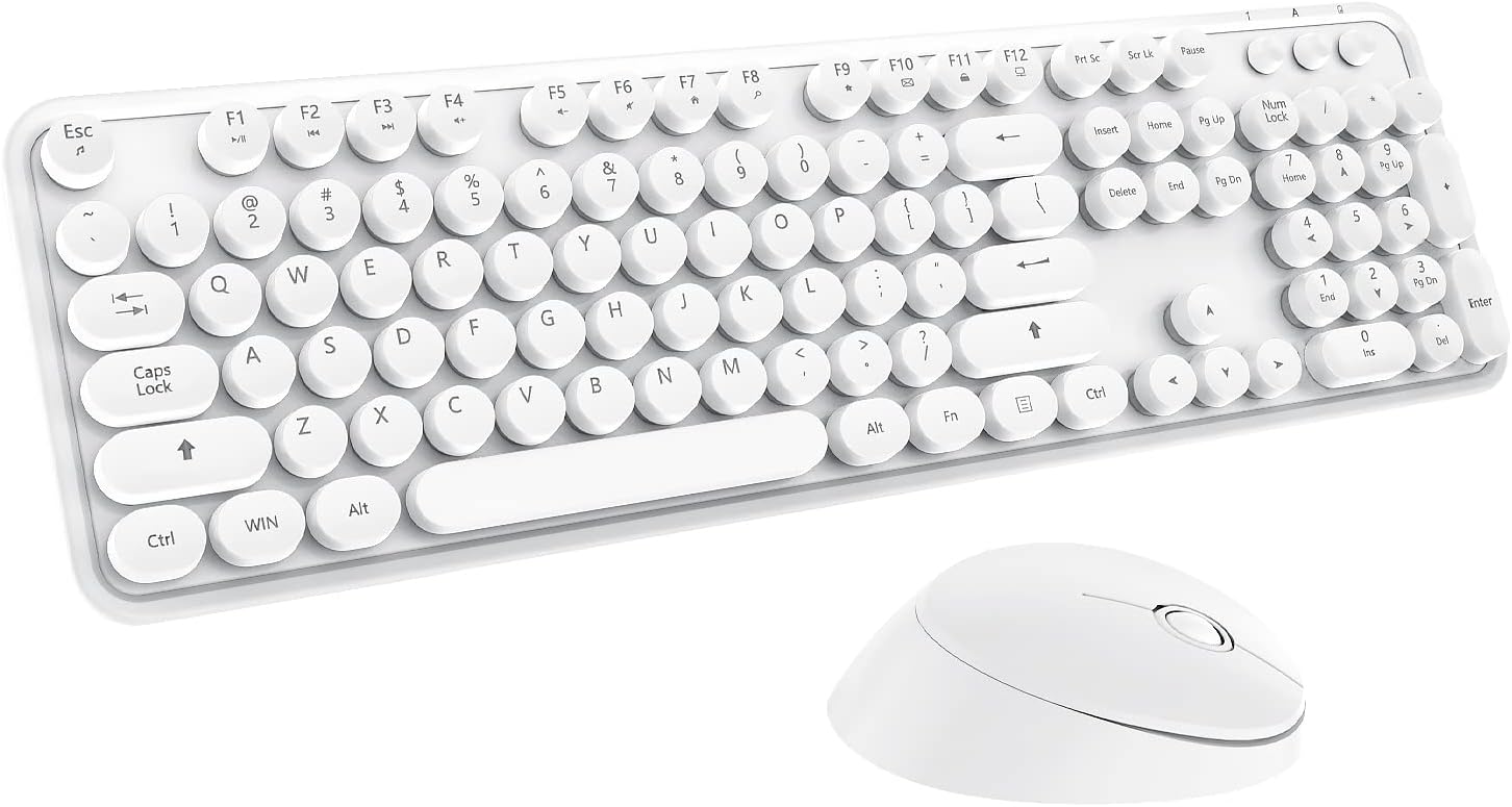 Wireless Keyboard Mouse Combo with Cute Colorful Design