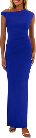 Women's One-Shoulder Mesh Maxi Dress - Elegant Summer Formal Wear