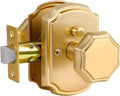 Gold Privacy Door Knobs 2 Pack Satin Brass - Interior Brushed Gold