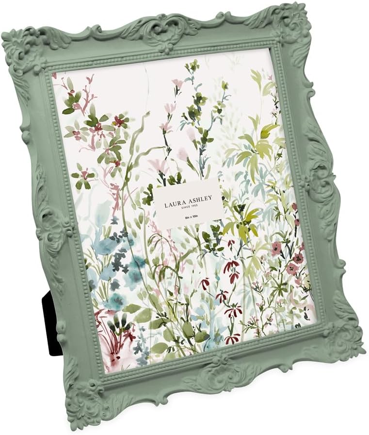 Laura Ashley 8x10 Ornate Textured Resin Picture Frame for Home