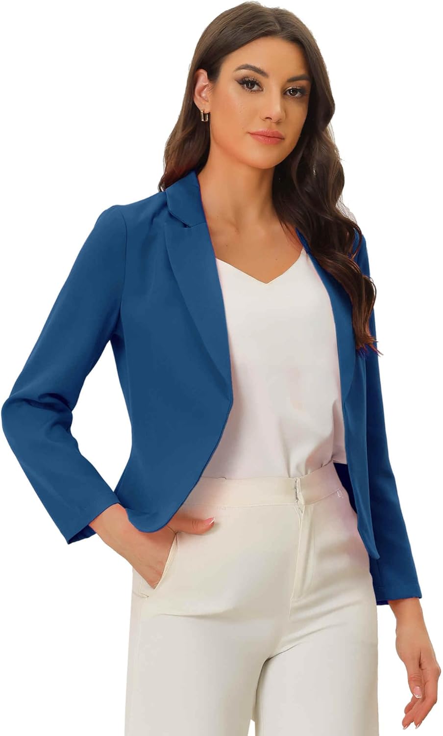 Allegra K Women's Open Front Blazer for Office and Casual Wear