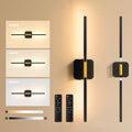 Battery Operated Wall Sconces Set of 2 28in Black Gold - Rechargeable