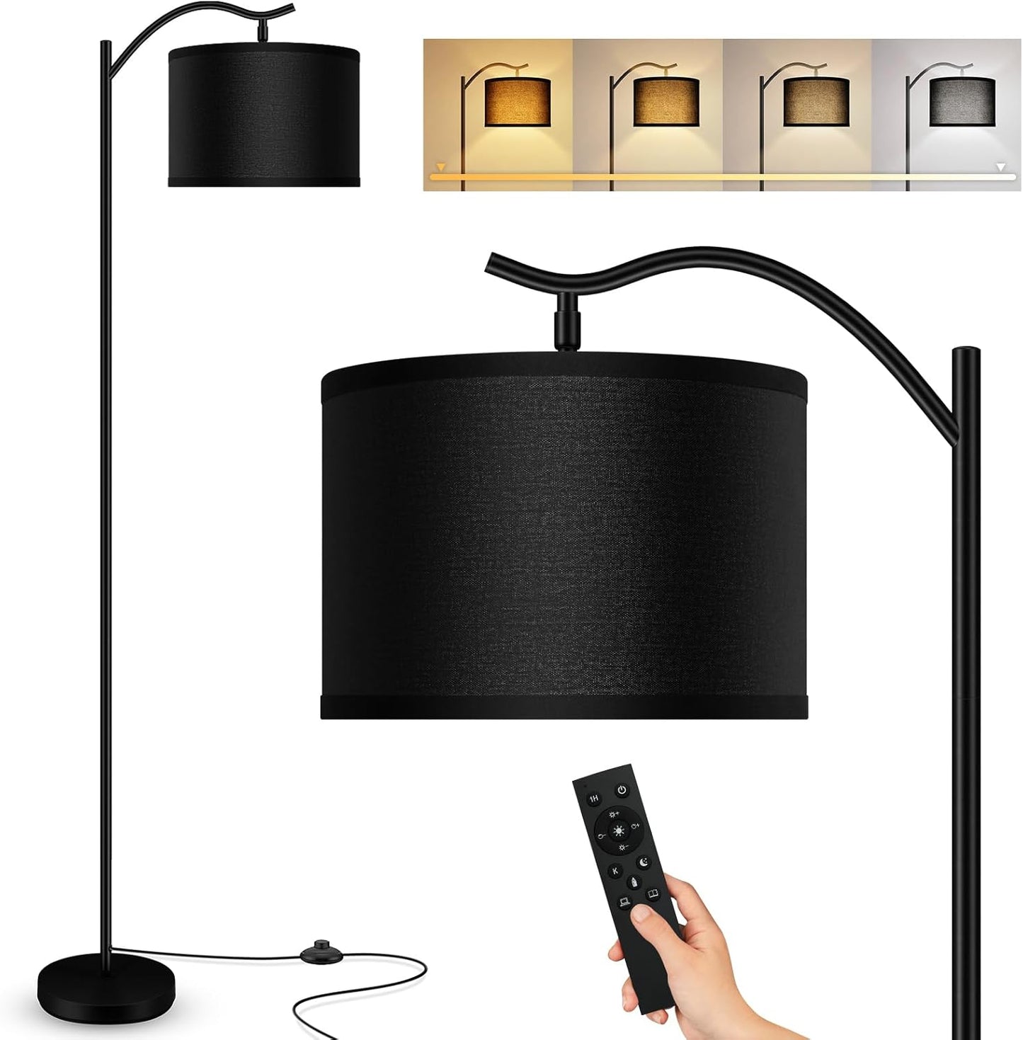 Stepless Dimmable Floor Lamp for Living Room with Remote Control