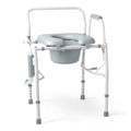 Medline Drop Arm Commode Chair: Padded Seat, 350 lb. Capacity