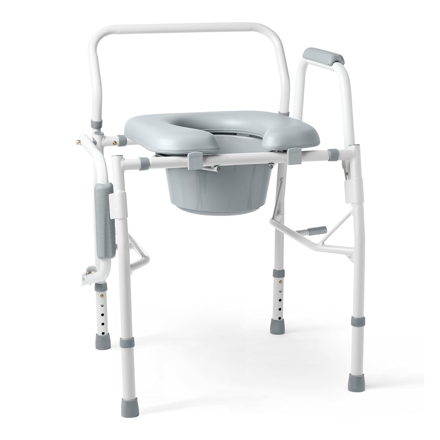 Medline Drop Arm Commode Chair: Padded Seat, 350 lb. Capacity