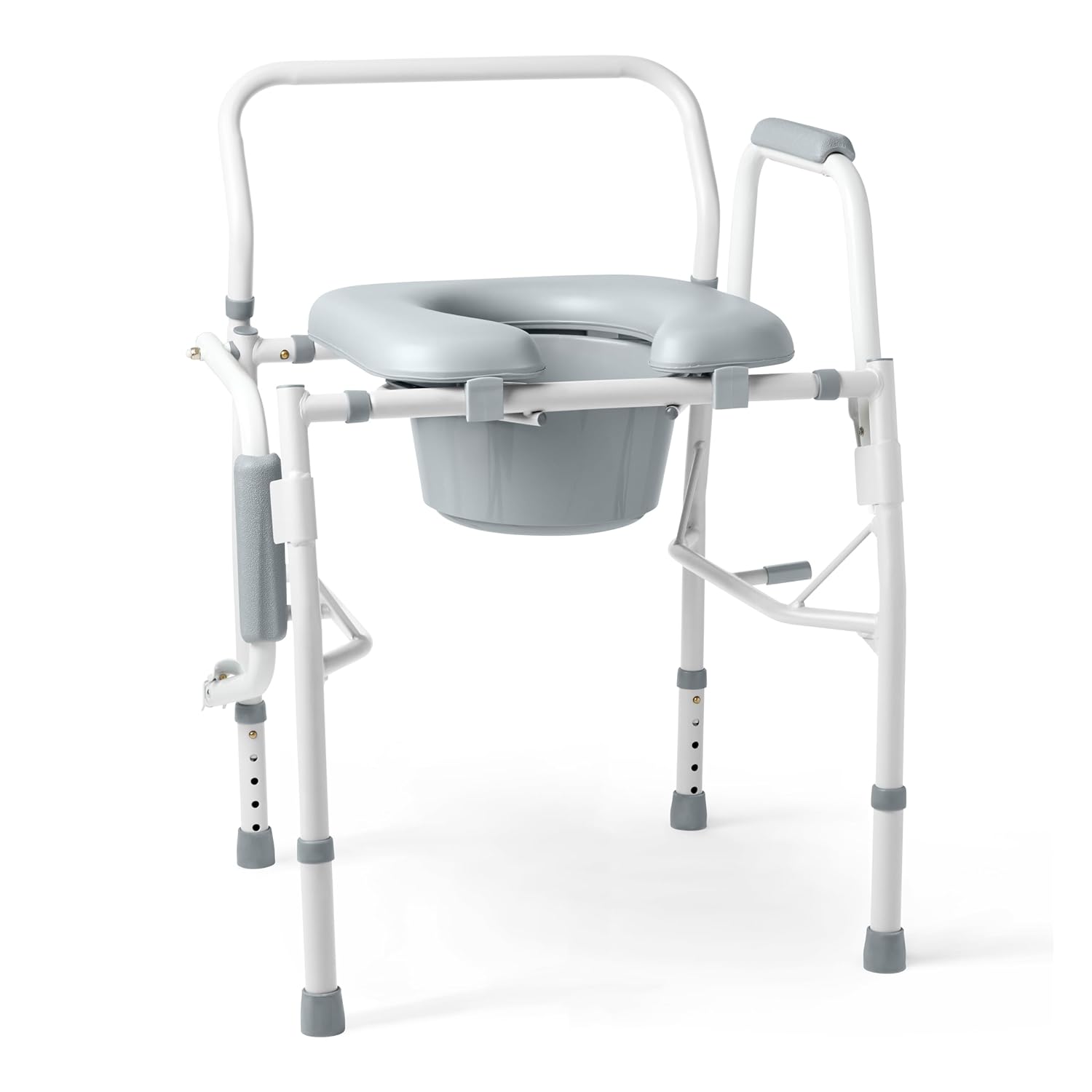 Medline Drop Arm Commode Chair: Padded Seat, 350 lb. Capacity