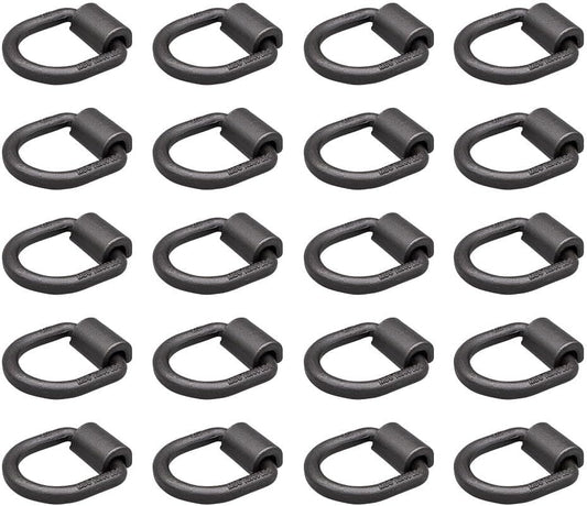 1/2in Heavy Duty Weld-On Forged D Ring 12,000 Lbs - 20 Pack