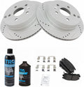 TRQ Rear Semi-Metallic Brake Pad & G-Coated Rotor Kit - 2010-17