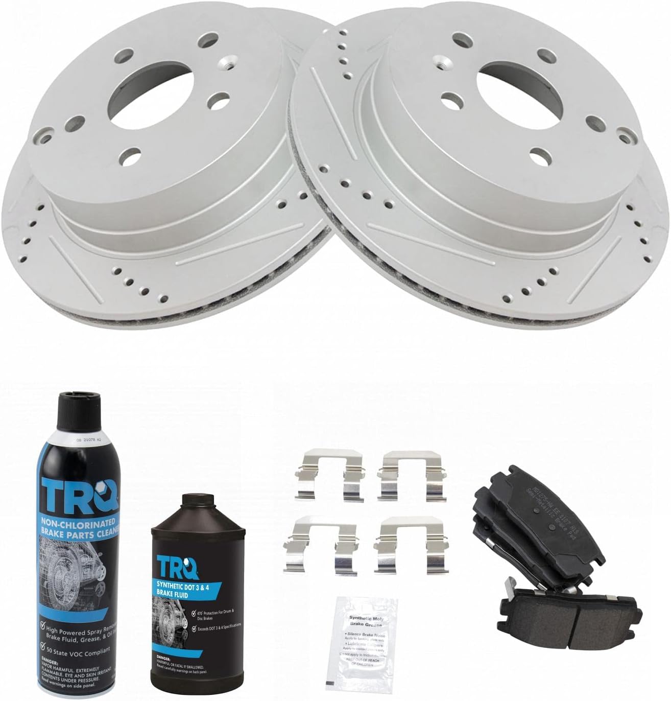 TRQ Rear Performance Brake Pad & Rotor Kit for Chevrolet Equinox
