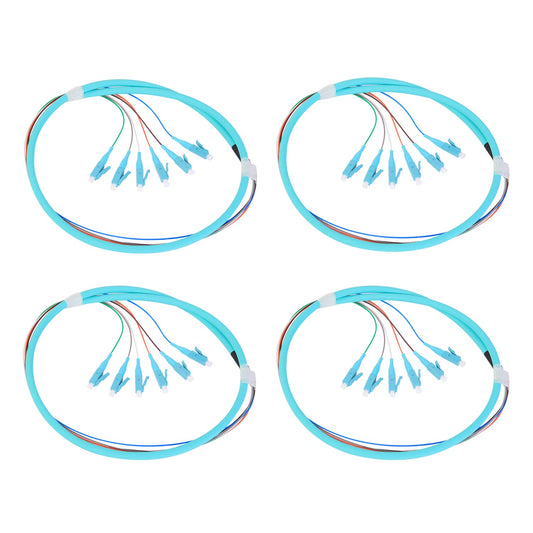 GESD 4PACK LC-OM3 6 Pigtail 6 Strand Multimode Fiber Cable